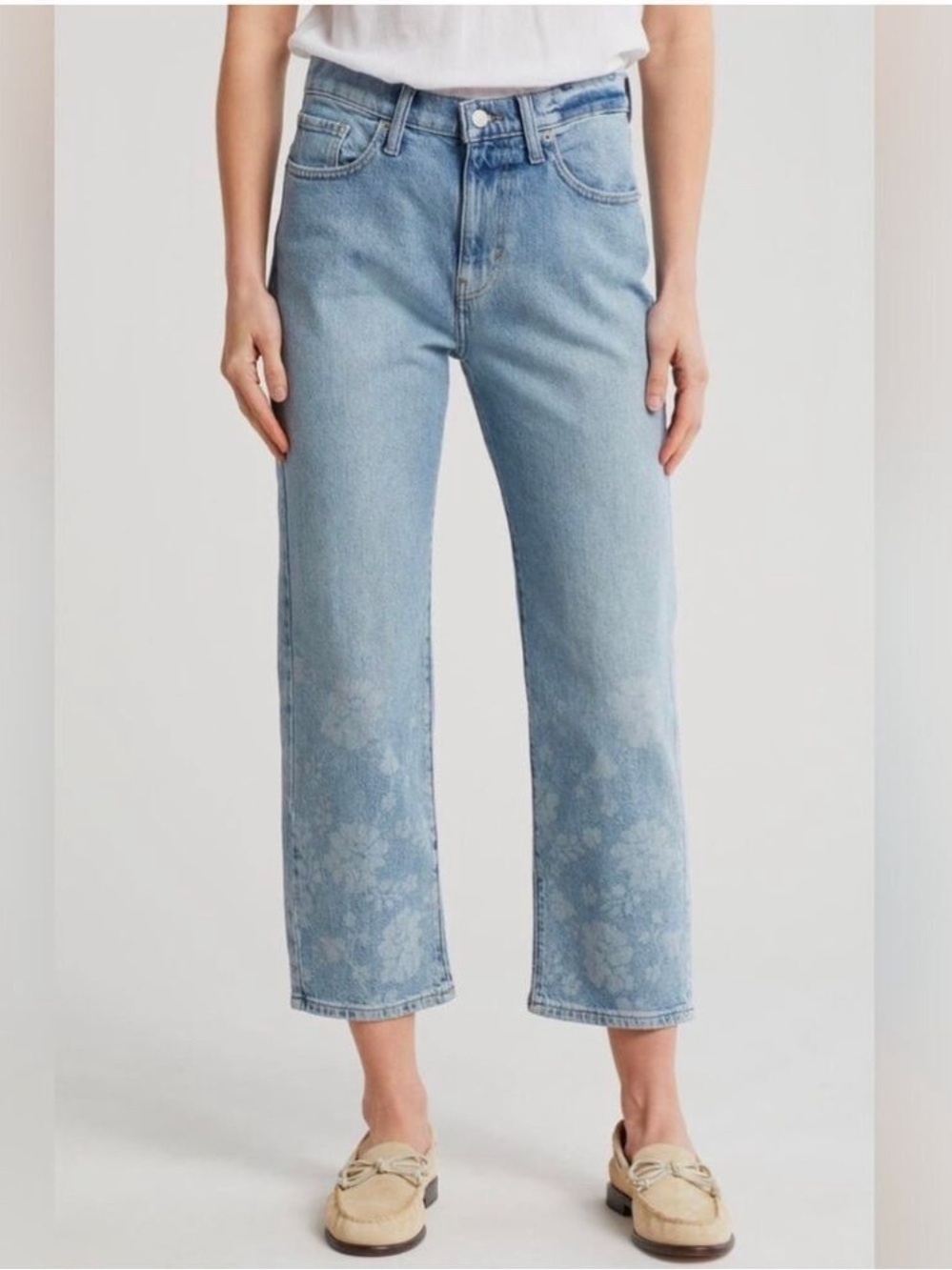 Lucky Brand Jeans Women Floral 90s Loose High Rise Crop Denim Size 8/29 BNWT